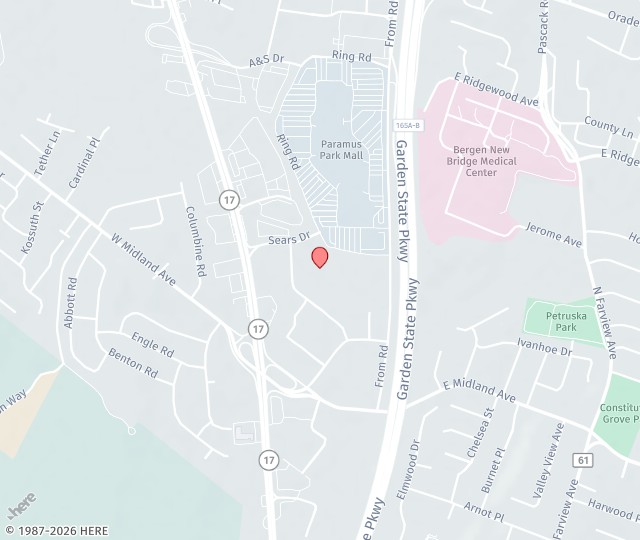 Location Map: 2 Sears Dr, #103 Paramus, New Jersey 07652