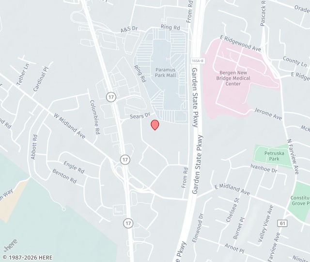Location Map: 2 Sears Dr, #103 Paramus, New Jersey 07652